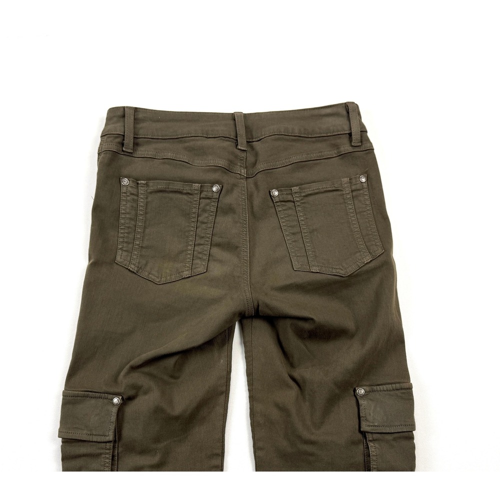 Alice + Olivia Stacey Bendet Cargo Pants Womens 26 Olive Green Skinny Zip #1916 - Picture 9 of 11